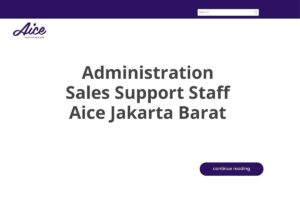 Administration Sales Support Staff Aice Jakarta Barat