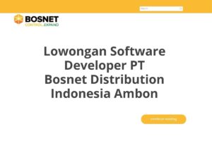 Lowongan Software Developer PT Bosnet Distribution Indonesia Ambon