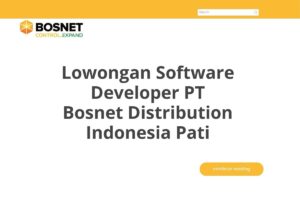 Lowongan Software Developer PT Bosnet Distribution Indonesia Pati
